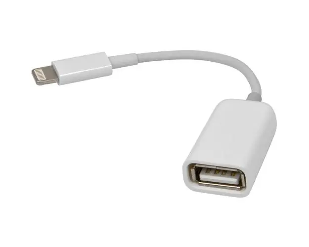 Adaptor / OTG cu Mufa USB Female - tip Lightning, Bulk, Alb