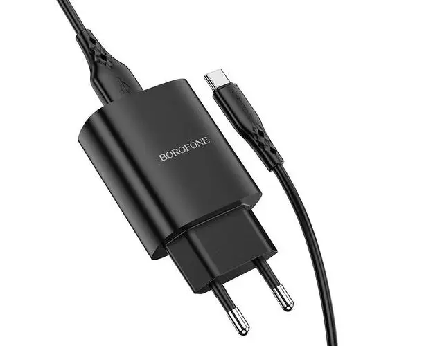 Incarcator Retea Borofone BN1 Innovative, 10W, 2.1A, 1 X USB, cablu Type-C, Negru