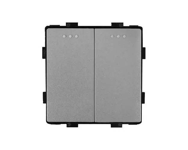Modul Intrerupator Dublu Mecanic LUXION, Gri