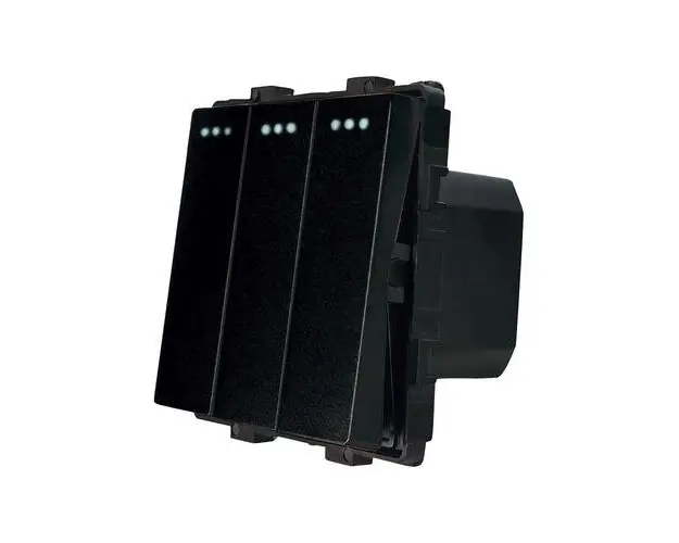 Modul Intrerupator Triplu Mecanic LUXION, Negru