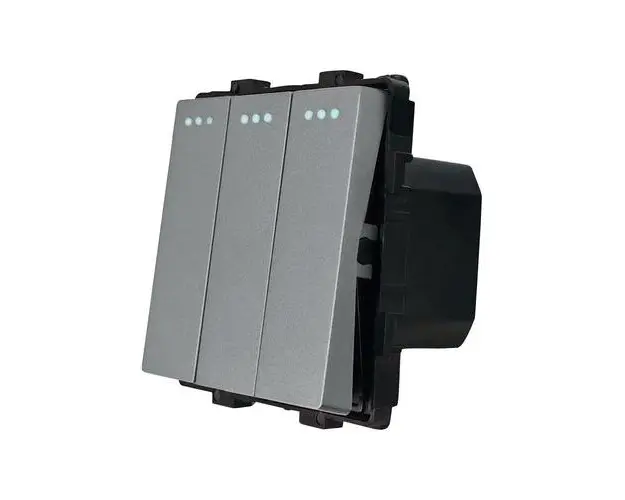 Modul Intrerupator Triplu Mecanic LUXION, Gri