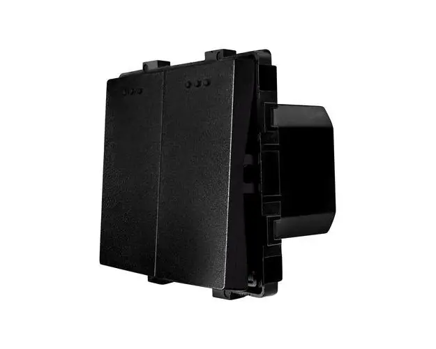 Modul Intrerupator Dublu Mecanic LUXION, Negru