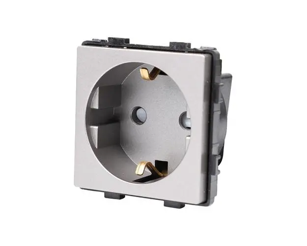 Modul Priza Simpla Fara Rama Din Sticla LUXION, Gri