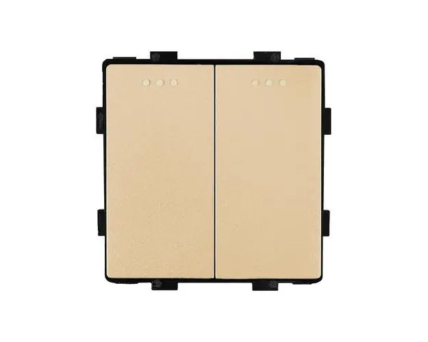 Modul Intrerupator Dublu Cap Scara Mecanic LUXION, Auriu