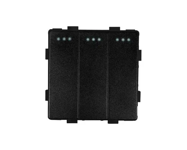 Modul Intrerupator Triplu Cap Scara Mecanic LUXION, Negru