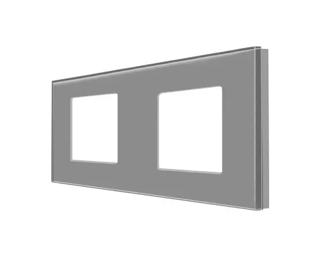 Rama Dubla LUXION Din Sticla, Gri