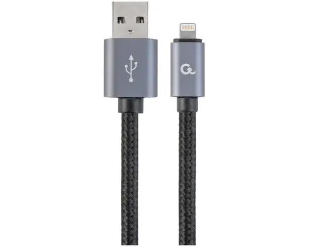 Cablu alimentare si date Gembird, USB 2.0 (T) la Lightning (T), 1.8m, conectori auriti, Negru, CCB-mUSB2B-AMLM-6