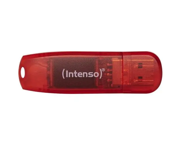 Memorie USB 2.0 Intenso 128 GB Rainbow Line, Rosu
