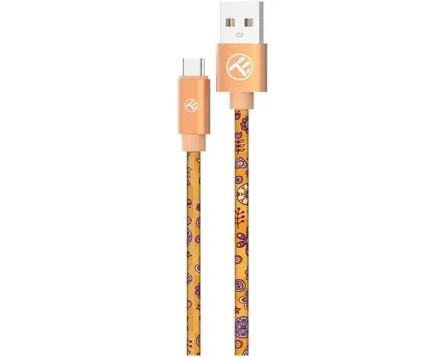Cablu Tellur Graffiti USB to Type-C, 3A, 1m, Portocaliu