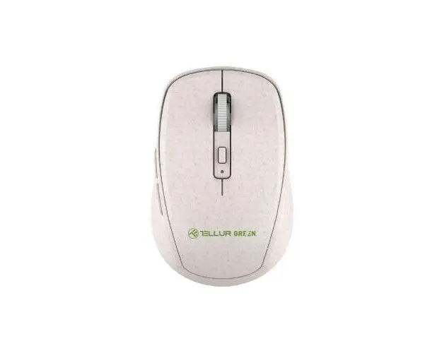 Mouse fara fir Tellur Green, 2.4Ghz, nano receiver, Crem