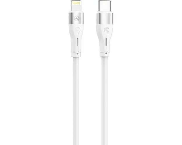 Cablu silicon Tellur Type-C to tip Lightning, PD30W, 1m, Alb