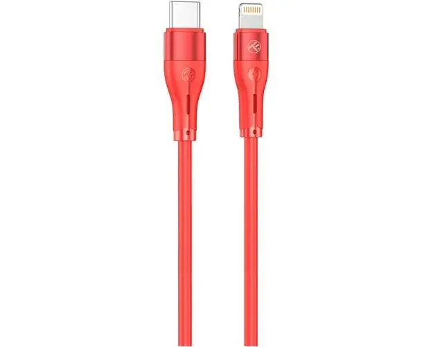 Cablu silicon Tellur Type-C to Lightning, PD30W, 1m, Rosu