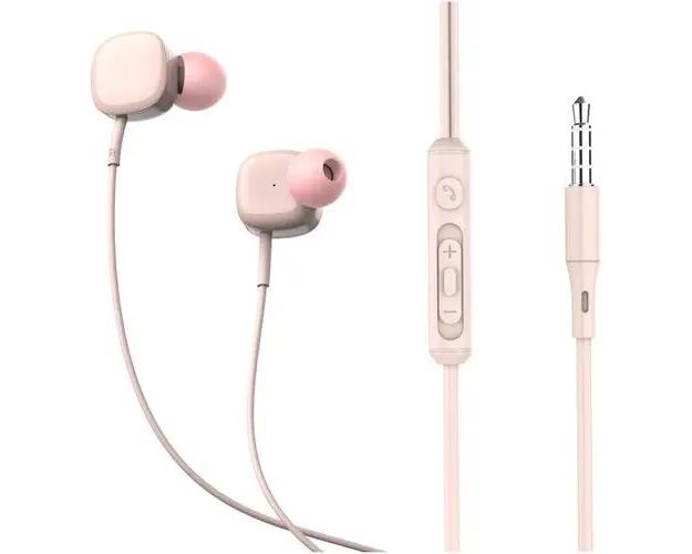 Casti in-ear cu fir Tellur Basic Sigma, microfon, Roz