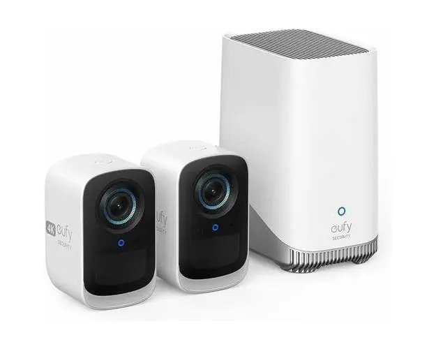 Kit supraveghere video eufyCam 3C S300,4K Ultra HD, BionicMind™, Nightvision, Homebase 3 - 2 camere video eufyCam 3C