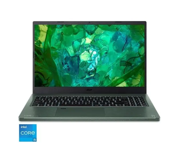 Laptop Acer Aspire Vero AV15-53P cu procesor Intel® Core™ i5-1335U pana la 4.6 GHz, 15.6inch, Full HD, IPS, 16GB DDR5, 512GB SSD, Intel® UHD Graphics, No OS, Verde