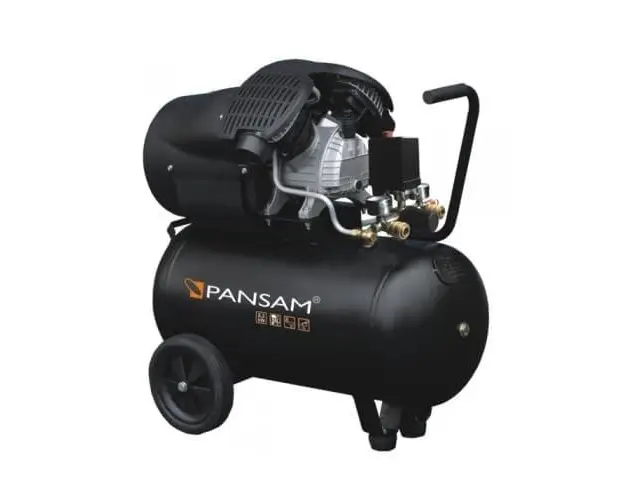 Compresor de aer PANSAM, 50L, 8 bar, 2 cilindrii, 412 L/min
