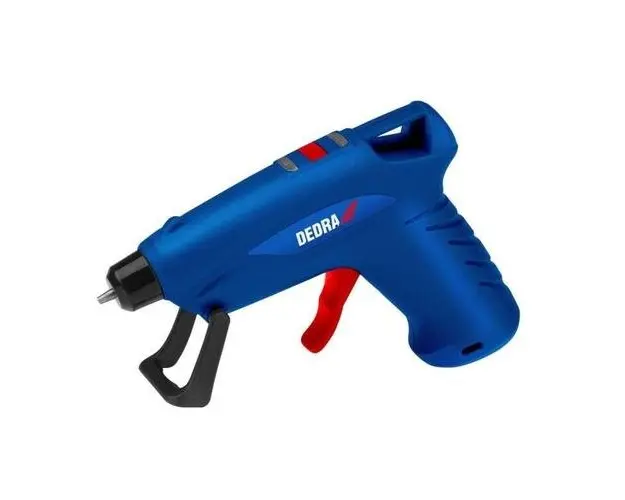Pistol de lipit cu baton silicon, cu acumulator 2.2 Ah, incarcator 3.7V Li-ion, 15 W, 7-8 mm, Dedra