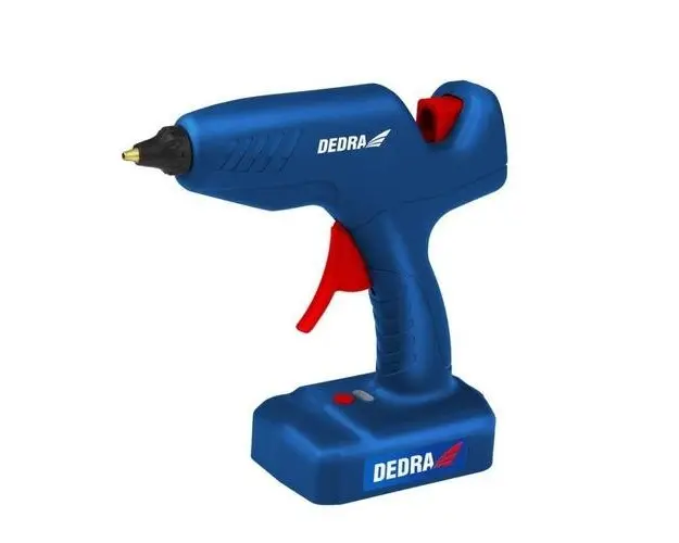Pistol de lipit cu baton silicon, cu acumulator 2.2 Ah, incarcator 12V Li-ion, 60 W, 11 mm, Dedra