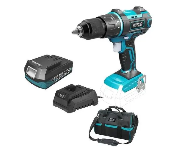 Masina de gaurit si insurubat fara perii cu impact Dedra SAS + ALL DED7042, 2Ah 18V Plus geanta scule