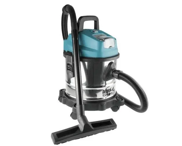 Aspirator de atelier Dedra DED7175, umed-uscat, 18V Li-ion (acumulator neinclus), motor fara perii, 15 L, SAS+ALL