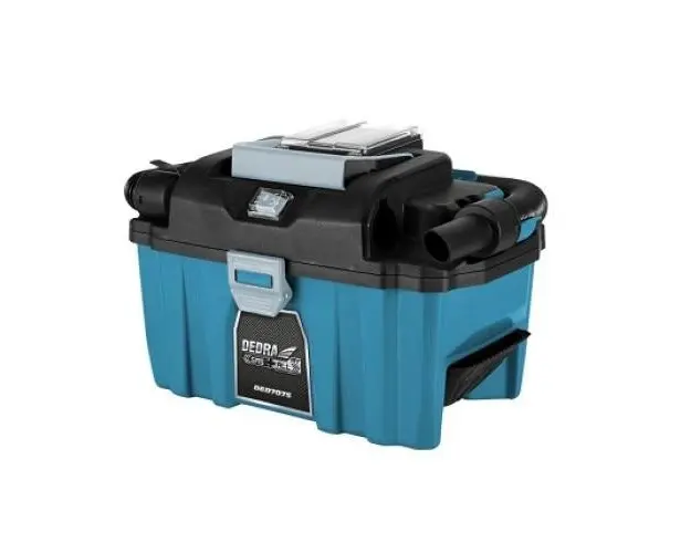 Aspirator atelier Dedra DED7075 aspirare umeda uscata rezervor 10 l compatibil acumulator SAS+ALL 18V (doar corpul)