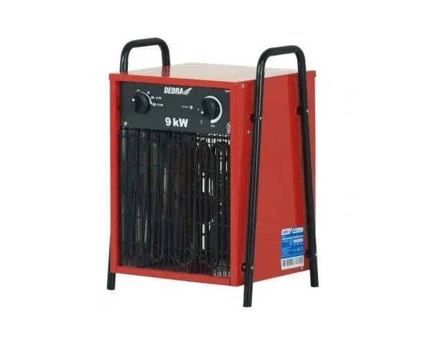 Aeroterma electrica Dedra DED9924, 9,0 kW / 4,5 kW, 380V (Rosu)