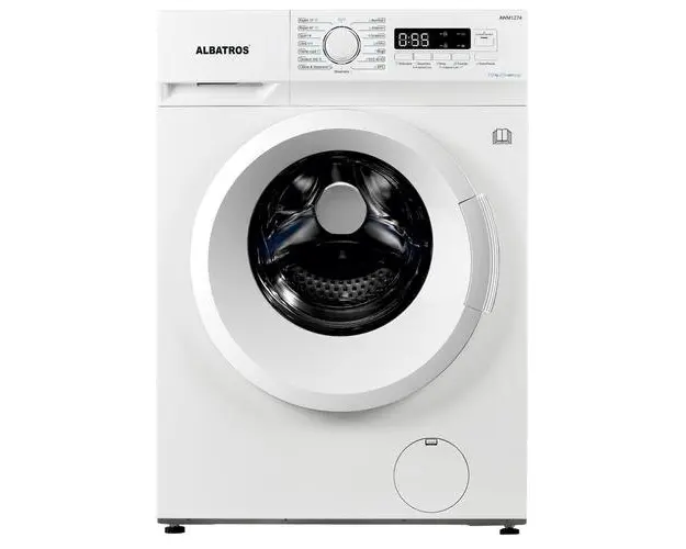 Masina de spalat rufe Albatros AWM1274,7 kg, Slim, 15 Programe, 1200 Rotatii, Clasa energetica D, Termostat reglabil, Program ECO 40-60C, Blocare acces copii (Alb)