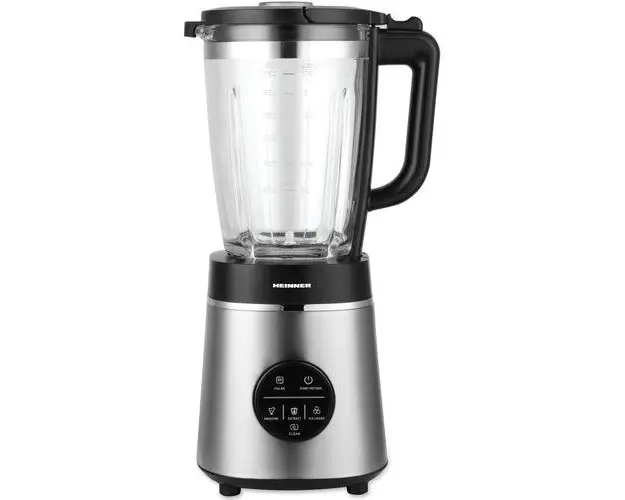 Blender de masa Heinner Bette Noir HBL-D1400SS, 1400 W, capacitate bol sticla 1.75 L, Control digital, Viteza variabila, Multifunctiona, autocuratare, Sistem siguranta, Lame inox, Carcasa inox (Negru/Argintiu)