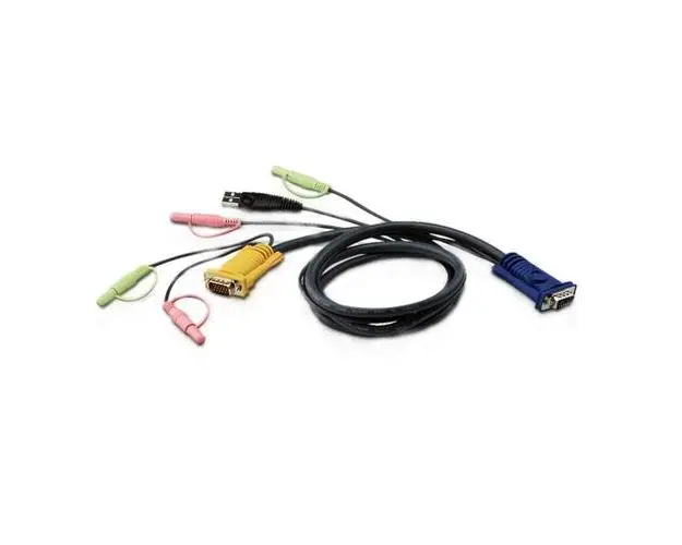 Cablu KVM Aten 2L-5302U, convertor Serial la Video si USB si 2 x Jack 3.5mm, 5 m