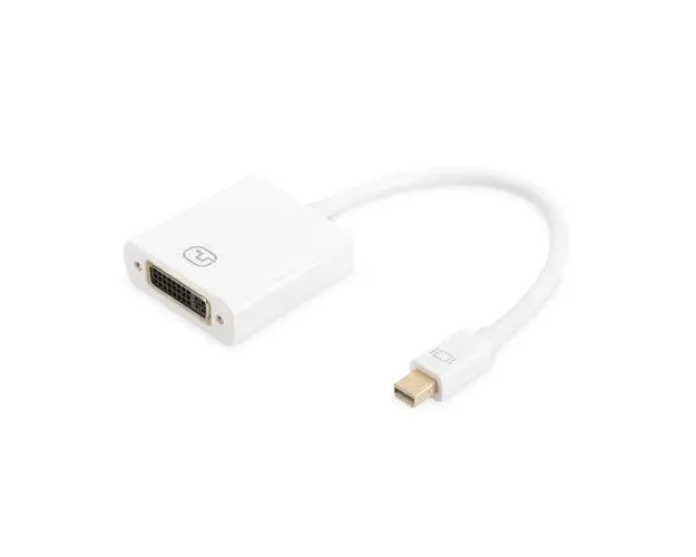 Cablu adaptor, Assmann, mini Display Port - DVI-I (Dual Link), 0.15 m (Alb)