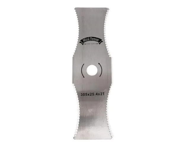 Disc zimtat pentru motocoasa/trimmer, Micul Fermier, inox, 2 dinti, 305x25.4 mm