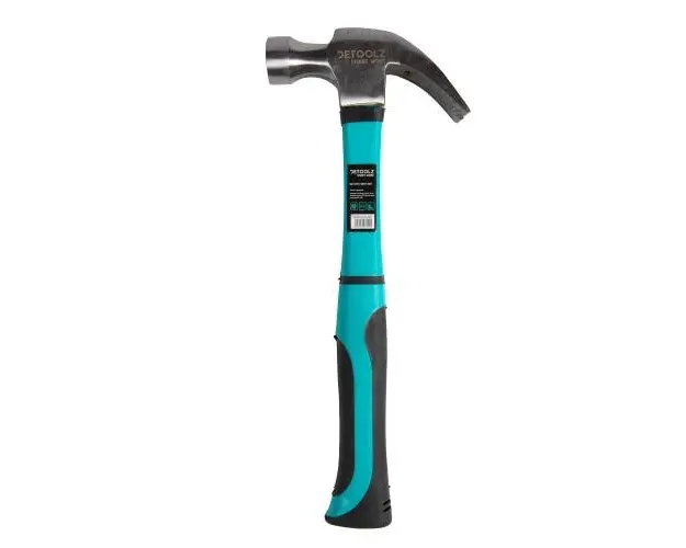 Ciocan pentru dulgher, forjat, Detoolz, coada fibra de sticla, PP si TPR, 450 g