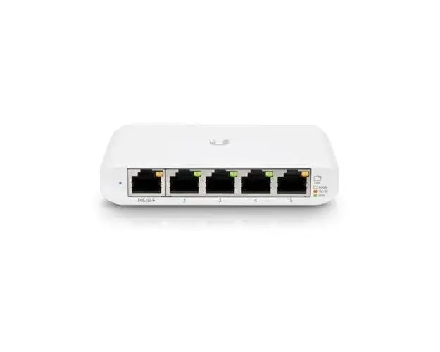 Switch Ubiquiti USW-Flex-Mini-5, UniFi, 5x RJ45 1000Mbps, 1x PoE In, pachet de 5, Alb
