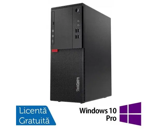 Calculator Sistem PC Refurbished LENOVO M710T Tower, Intel Core i3-6100 3.70GHz, 8GB DDR4, 500GB HDD, DVD-ROM + Windows 10 Pro