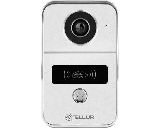 Sonerie inteligenta cu functie video interfon Tellur Smart TLL331511, Wi-Fi, 1080P, senzor de miscare, functie deschidere, MicroSD, IP54, Vedere pe timp de noapte 10m, Gri