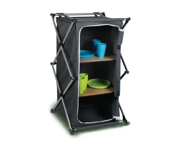 Dulap pliabil Camp Active pentru camping, Dimensiuni 53 x 49 x 95 cm, 3 compartimente, Maner transport