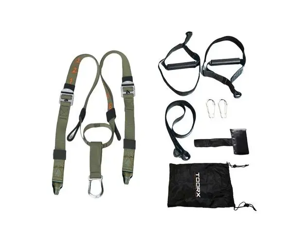 Corzi de suspensie TOORX Pro, Dimensiuni 20 x 25 x 7.5 cm, Carabina si inel de otel