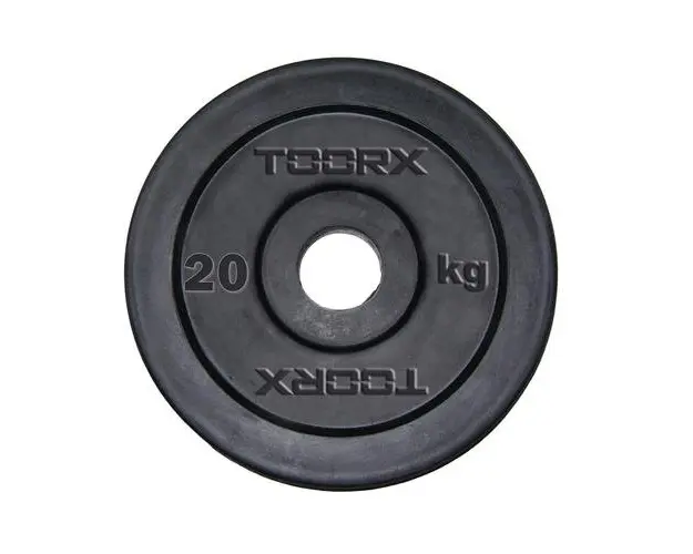 Disc fonta cauciucata TOORX 20 Kg, Diametru orificiu 25 mm, Negru