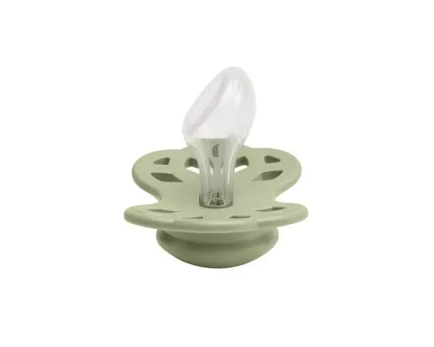 Suzeta Infinity Silicon, tetina anatomica, 6 luni + Sage, BIBS