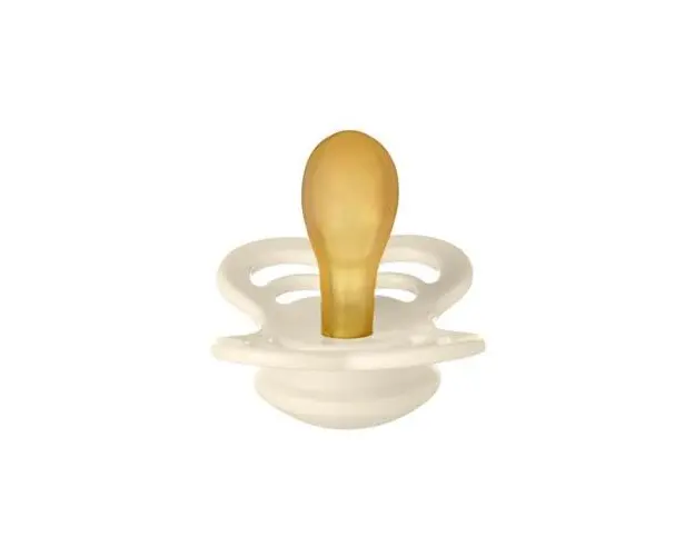Suzeta Supreme Latex, tetina simetrica, 6 luni + Ivory, BIBS