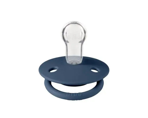 Suzeta De Lux Silicon, tetina rotunda, marime universala (0-3 ani) Steel Blue, BIBS