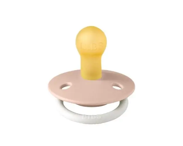 Suzeta fosforescenta De Lux Glow Latex, tetina rotunda, 0 luni + Blush, BIBS