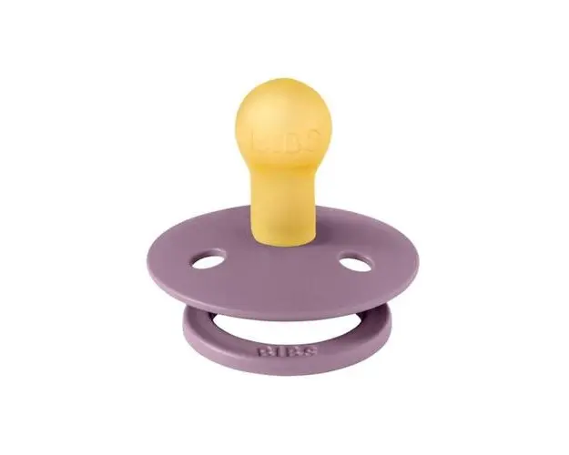 Suzeta Colour Latex, tetina rotunda, 0 luni + Mauve, BIBS