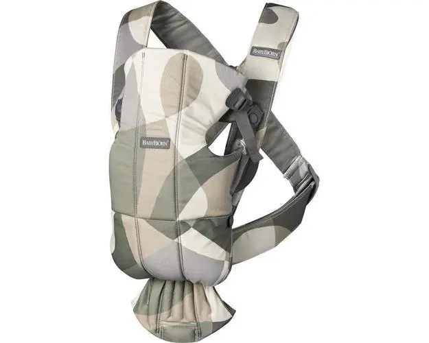 Marsupiu anatomic cu multiple pozitii de purtare Mini Khaki/Green Bumbac, BabyBjorn