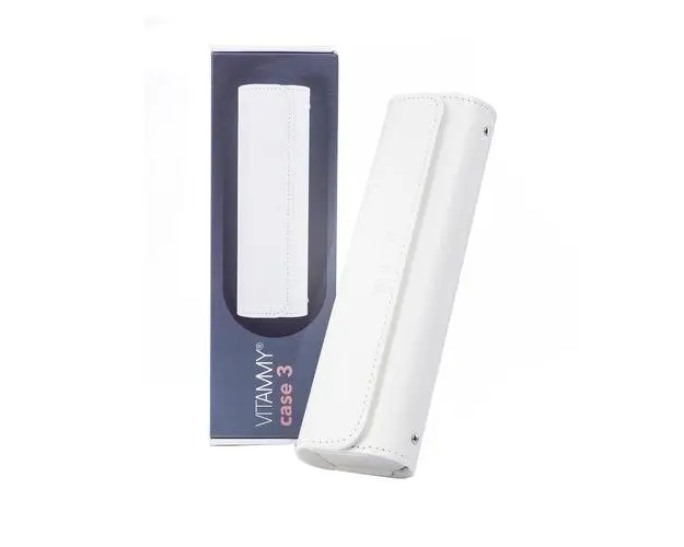 Husa de protectie Vitammy Case 3, din piele ecologica, dedicata periutelor de dinti electrice Vitammy: Aurum, Pearl+, Platinum, Symphony, Smils, Harmony, Splash, Dino, Alb