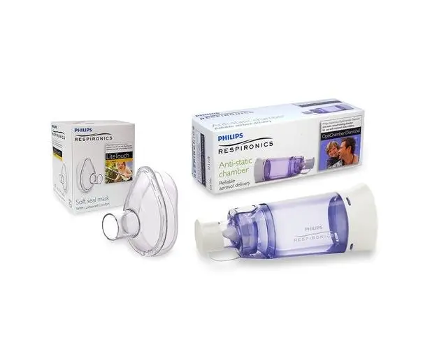Set Camera de inhalare si Masca medie 1-5 ani LiteTouch Philips Respironics Optichamber Diamond