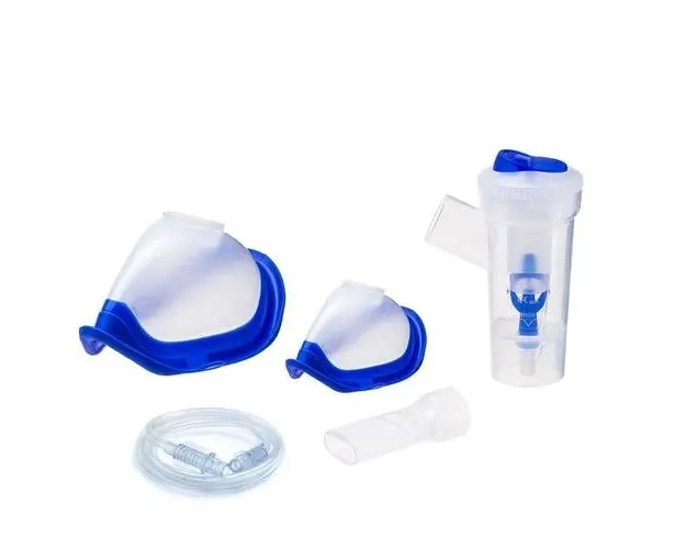 Kit accesorii Flaem RF7 Dual Speed pentru aparate de aerosoli, masca copii si adulti, pahar de nebulizare, piesa bucala, furtun