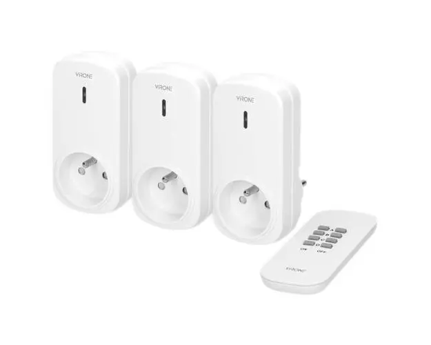 Set 3 prize wireless VIRONE RS-3(GS), 230V, 1000W, schuko, IP20, telecomanda (Alb)