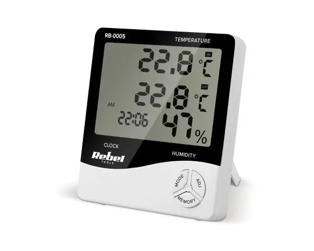 Statie meteo Rebel, masurare temperatura/umiditate, functie alarma, calendar, ceas