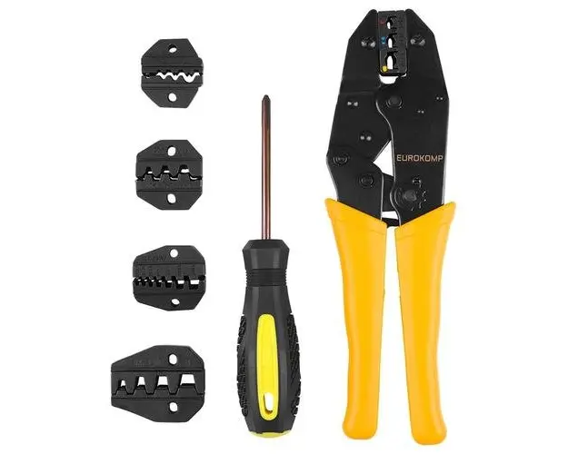 Set de sertizare cu 5 falci, surubelnita si geanta, Rebel Tools